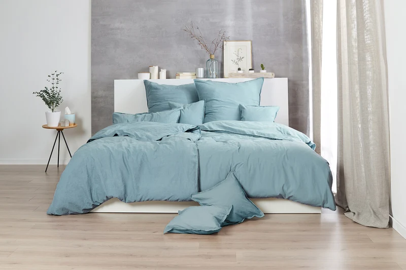 Zeo Living Bettwäsche Stonewashed mehrfarbig