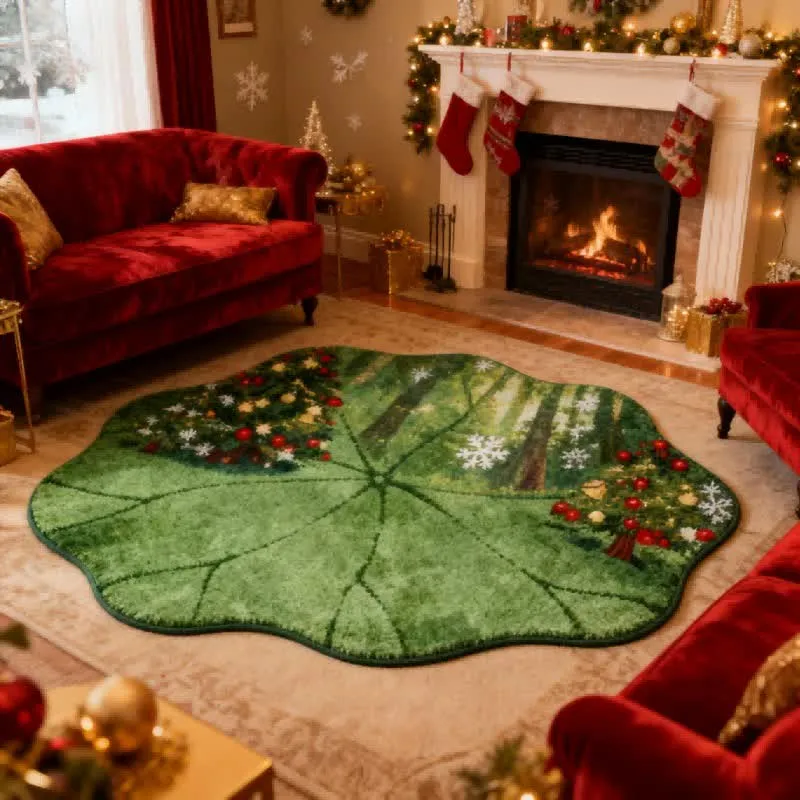 Weihnachtsbaumteppich in Form eines Lotusblatts