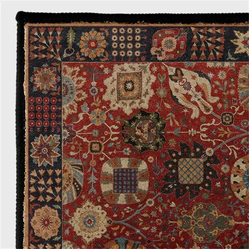 Ownkoti Vintage Perser-Rechteck-Waschbarer Teppich