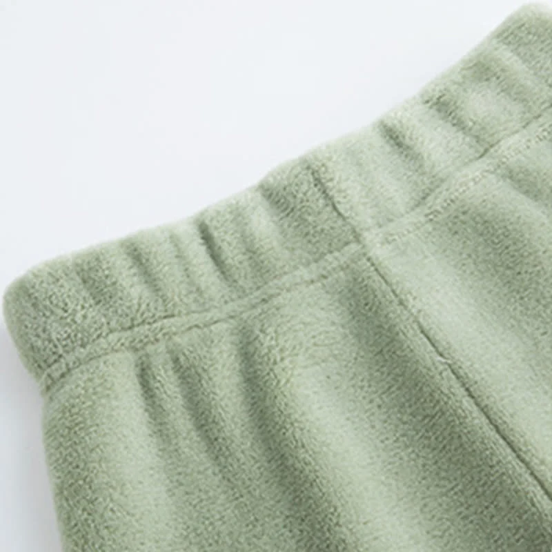 Einfarbiges Plüsch-Loungewear-Set für Kinder mit Reißverschluss