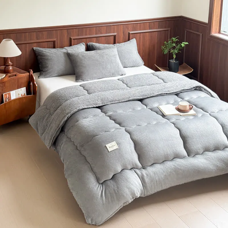 Ownkoti Plüsch-Steppdecke aus Sherpa-Fleece