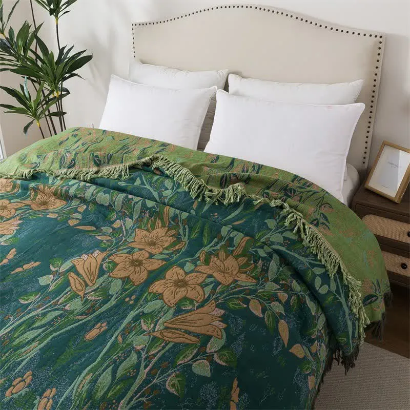 Ownkoti Lily Sofadecke aus Baumwollgaze mit Quasten
