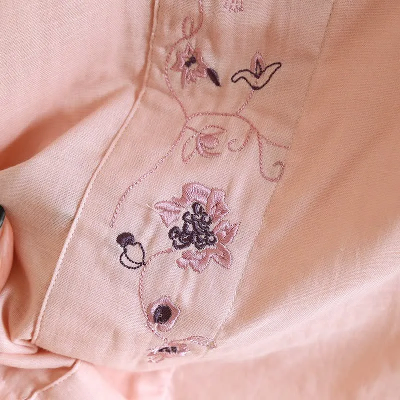 Ownkoti Loungewear-Set im orientalischen Stil mit Blumenstickerei