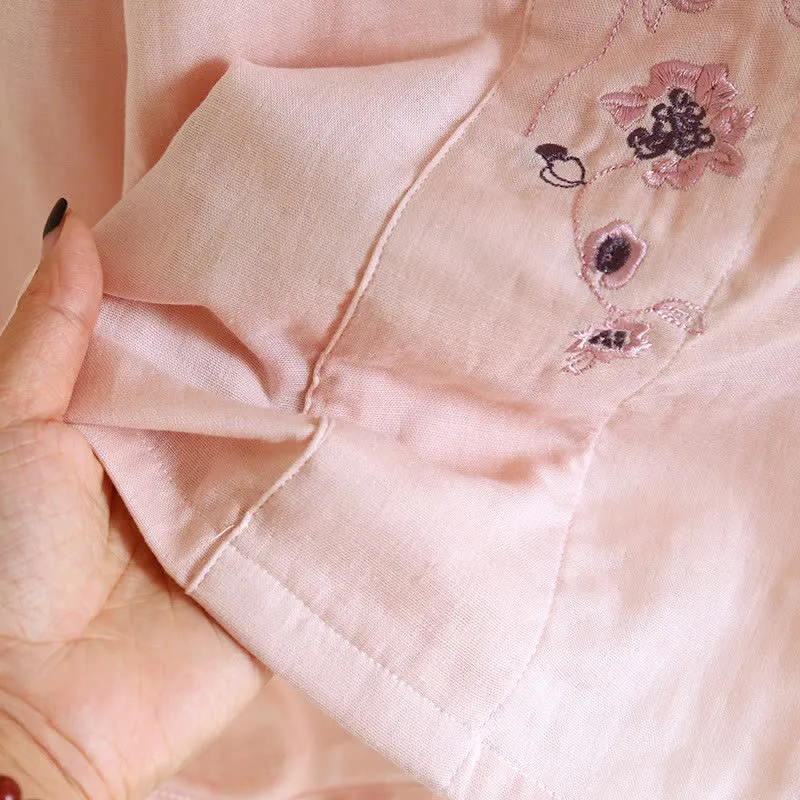 Ownkoti Loungewear-Set im orientalischen Stil mit Blumenstickerei