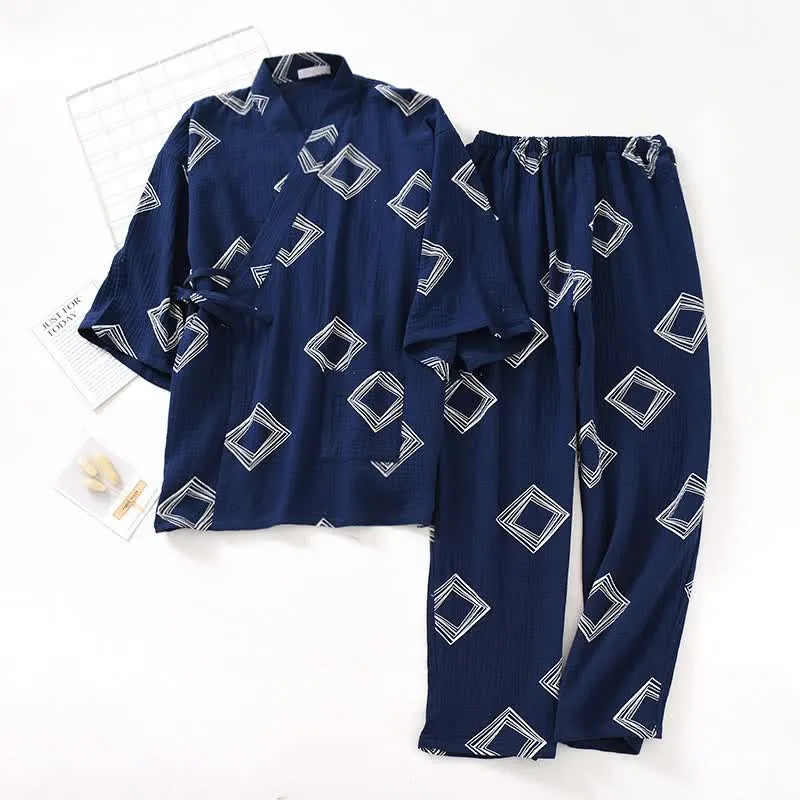 Ownkoti Unisex Diamond Baumwollkimono Loungewear Set