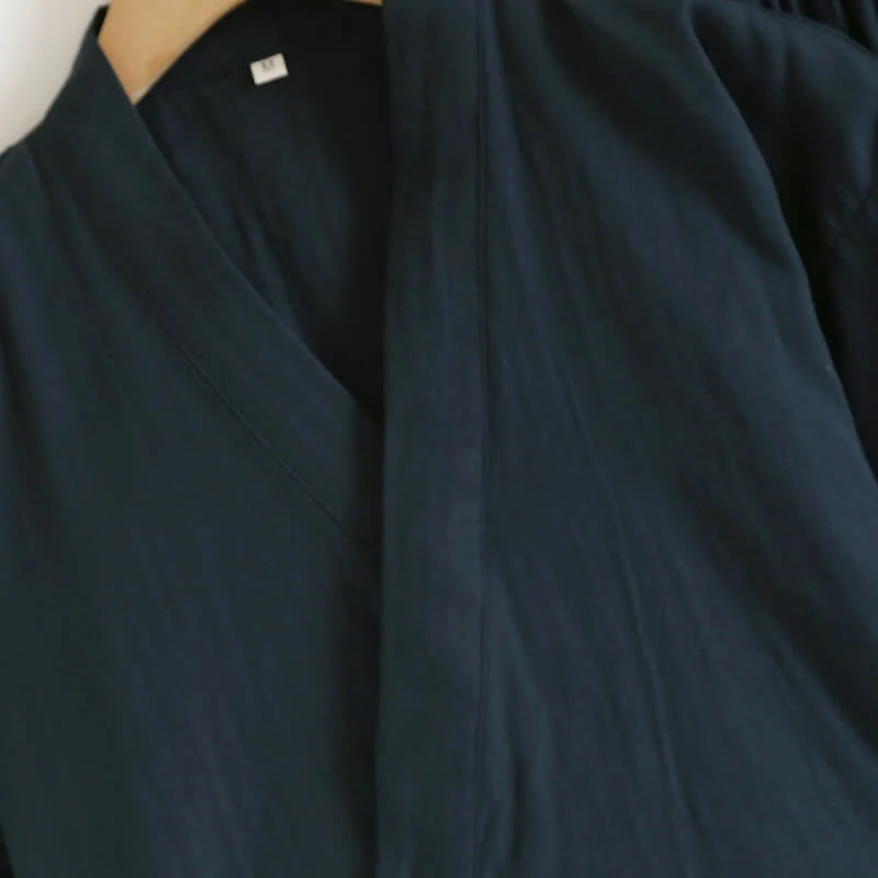 Ownkoti Unisex Kimono Loungewear-Set aus einfarbiger Baumwolle