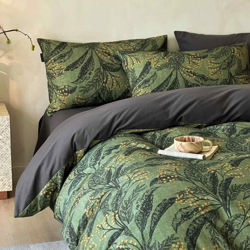 Ownkoti Botanical Bettwäscheset aus gebürsteter Baumwolle (4-teilig)