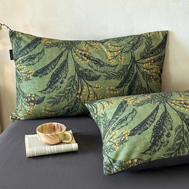 Ownkoti Botanical Bettwäscheset aus gebürsteter Baumwolle (4-teilig)