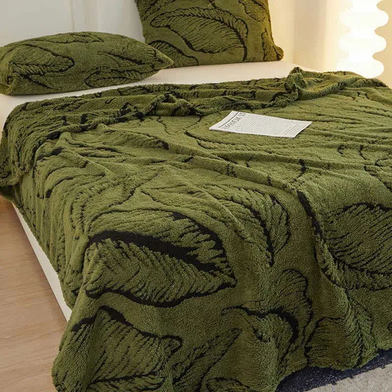 Ownkoti Bananenblatt-Jacquard-Überwurfdecke
