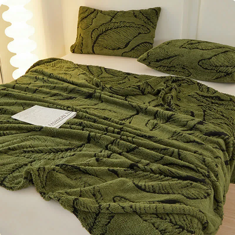 Ownkoti Bananenblatt-Jacquard-Überwurfdecke