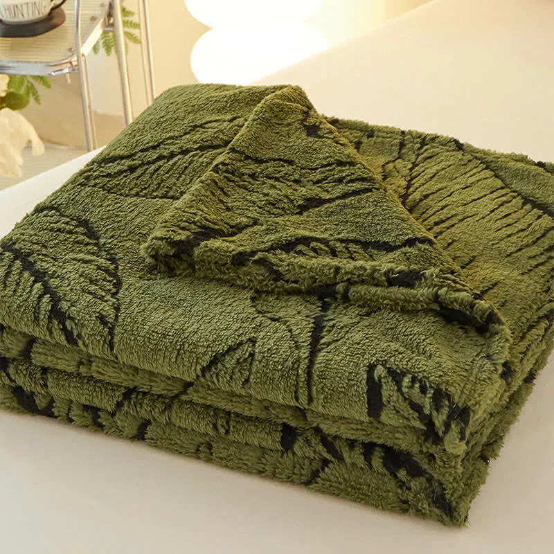 Ownkoti Bananenblatt-Jacquard-Überwurfdecke