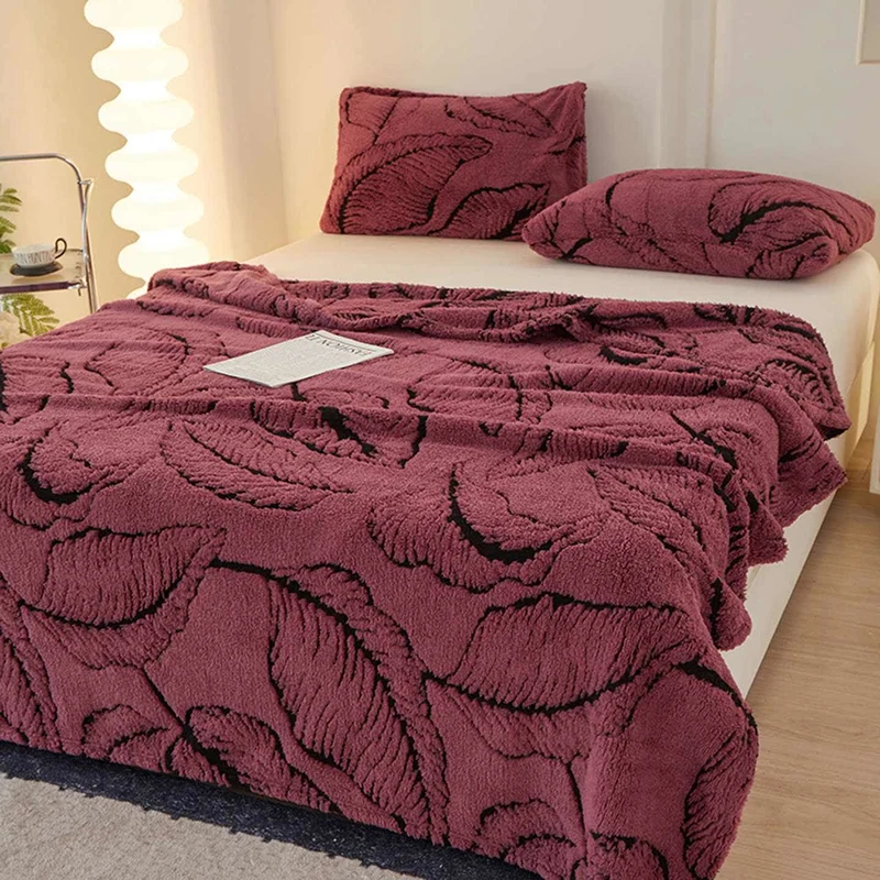 Ownkoti Bananenblatt-Jacquard-Überwurfdecke