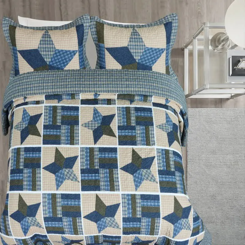 Ownkoti Vintage Star Patchwork Baumwolldecke