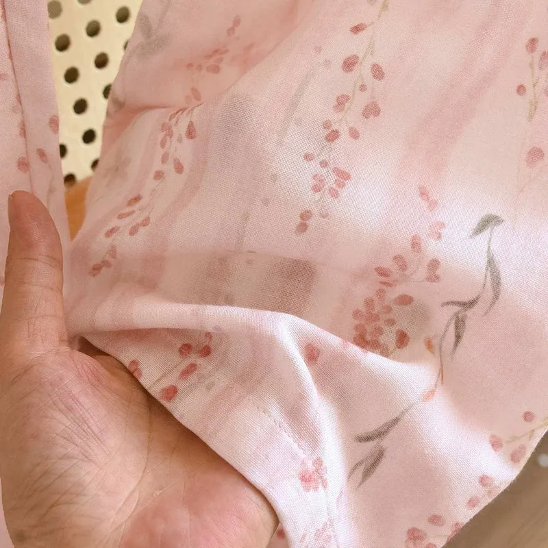 Ownkoti Orientalisch inspirierte gestreifte Loungewear aus Baumwolle mit Blumenmuster