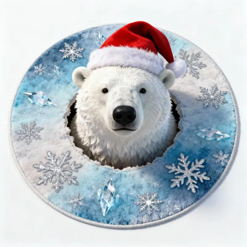 Ownkoti Weihnachtsteppich mit 3D-Effekt