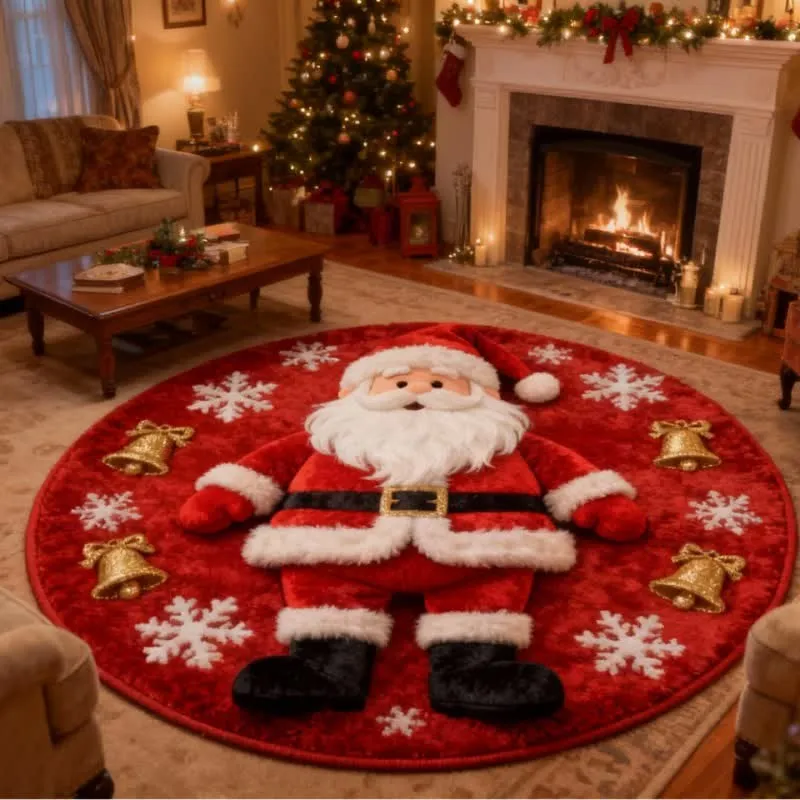 Ownkoti Weihnachtsmann-Teppich mit 3D-Effekt