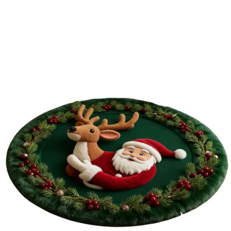 Ownkoti Weihnachtsmann-Teppich mit 3D-Effekt