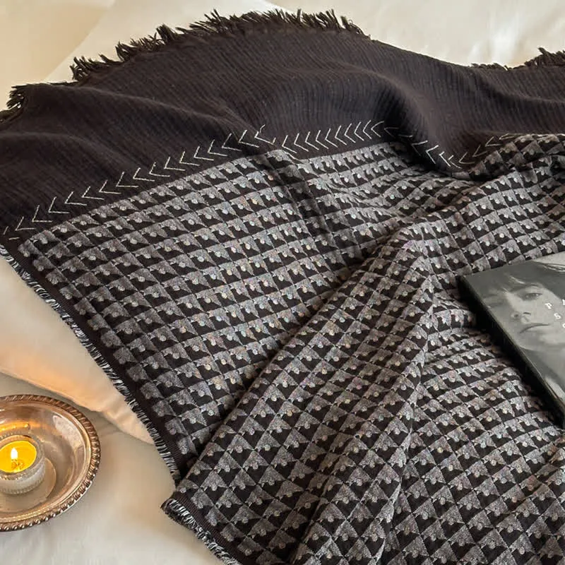 Ownkoti Vintage Baumwoll-Jacquard-Mehrzweckdecke