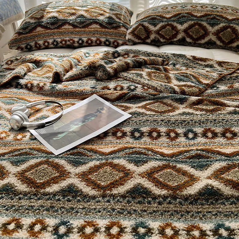 Ownkoti Flauschige Fleecedecke im Bohemian Chic