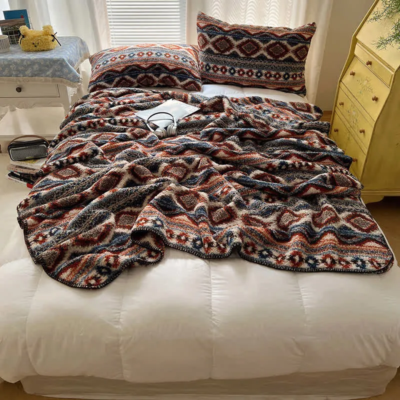 Ownkoti Flauschige Fleecedecke im Bohemian Chic
