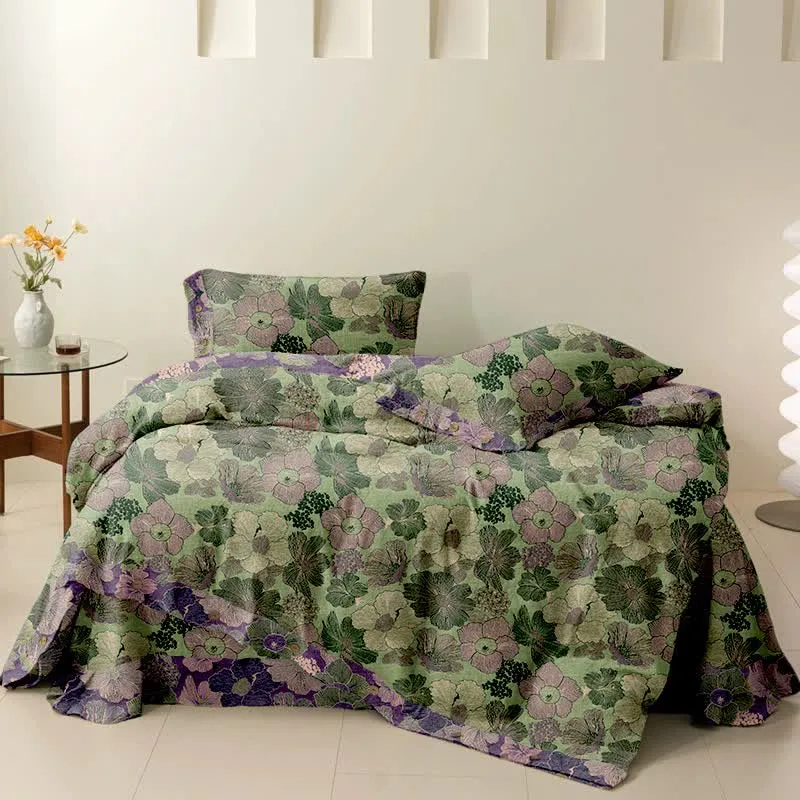 Ownkoti Pfirsichblüten-Wendebettwäsche-Set aus Baumwolle (4-teilig)