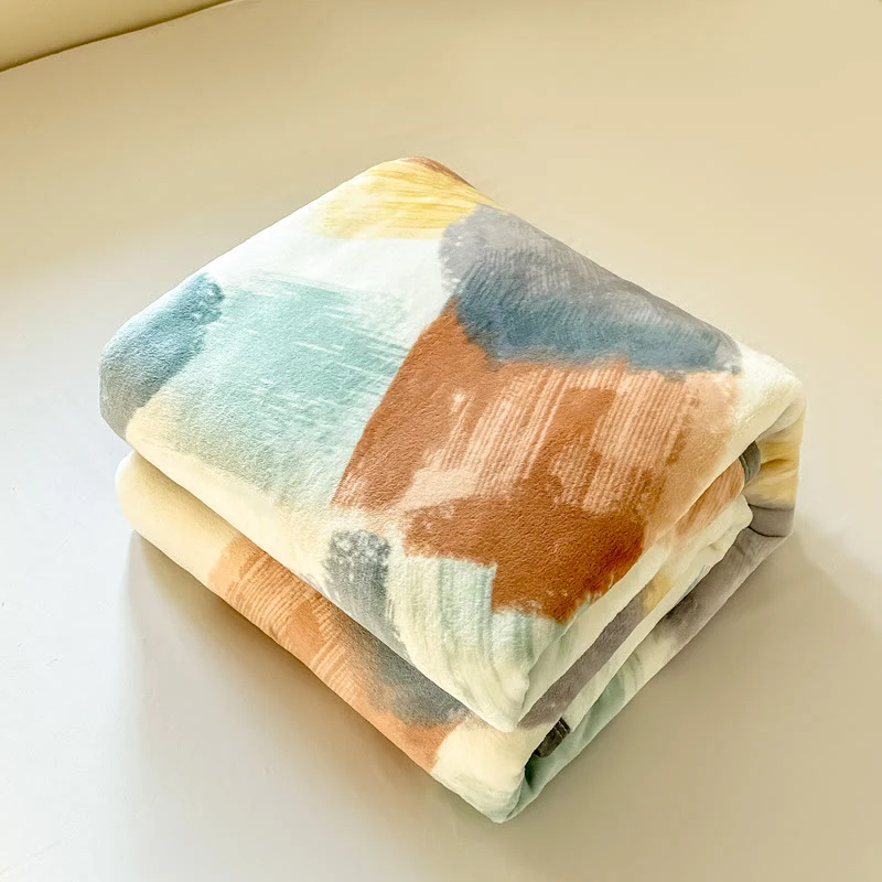 Moderne, geometrische Aquarell-Plüschdecke