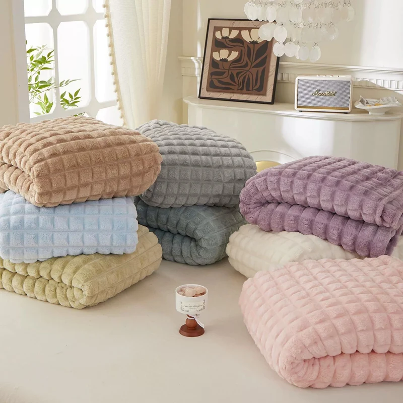 Karierte, dicke, warme Kuscheldecke