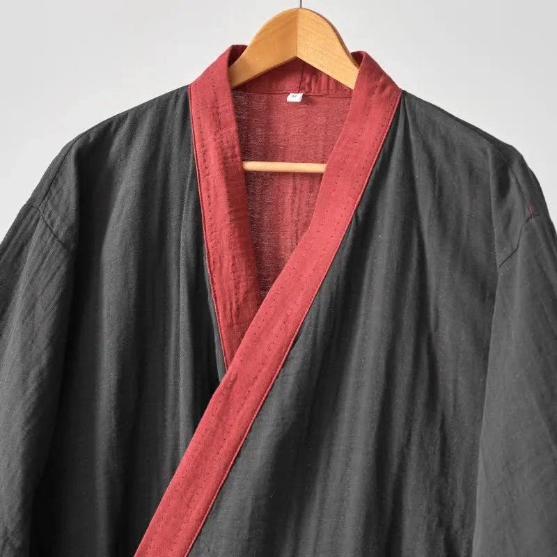 Ownkoti – Minimalistischer Kimono-Bademantel aus fester Baumwollgaze