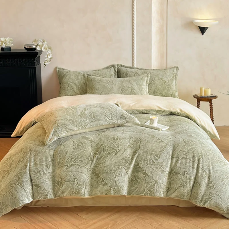 Kuscheliges, dickes Bettwäscheset aus geprägtem Fleece (4-teilig)