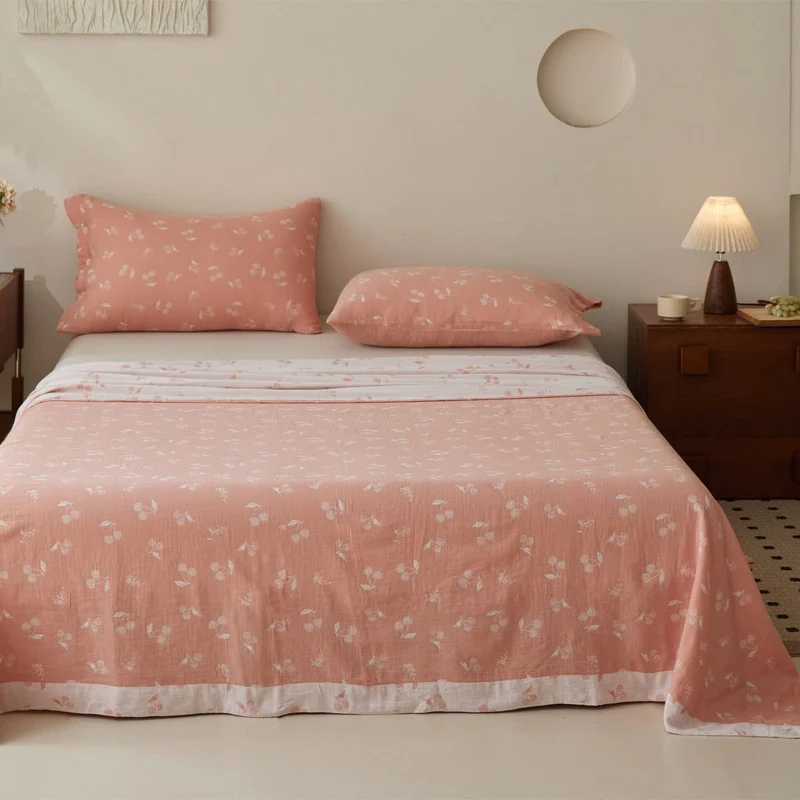 Tagesdecke aus Baumwollgaze im Kirsch-Jacquard-Stil