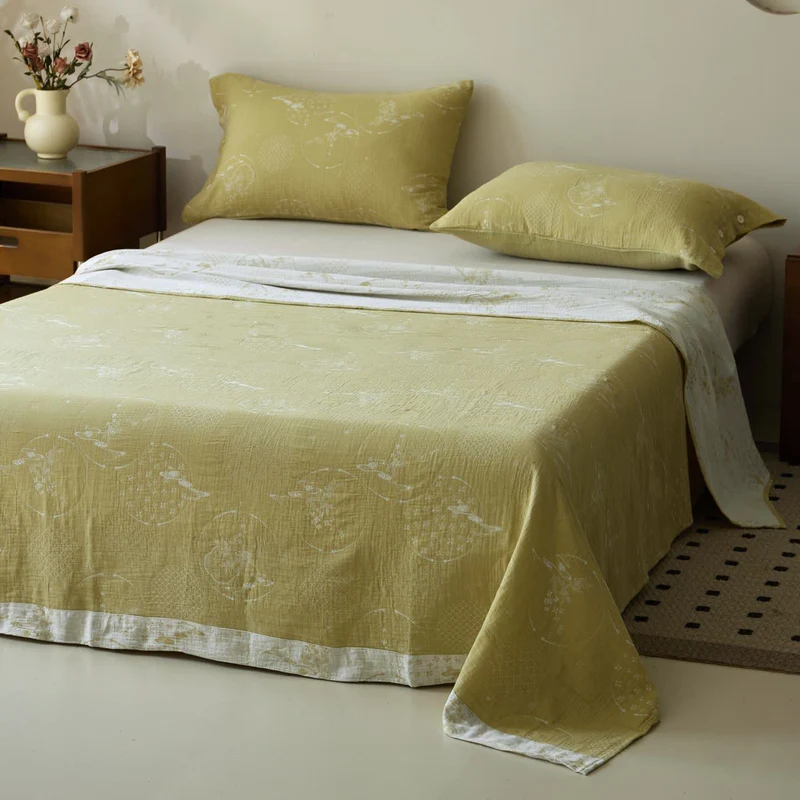 Vintage Jacquard Baumwollgaze Bettlaken Tagesdecke