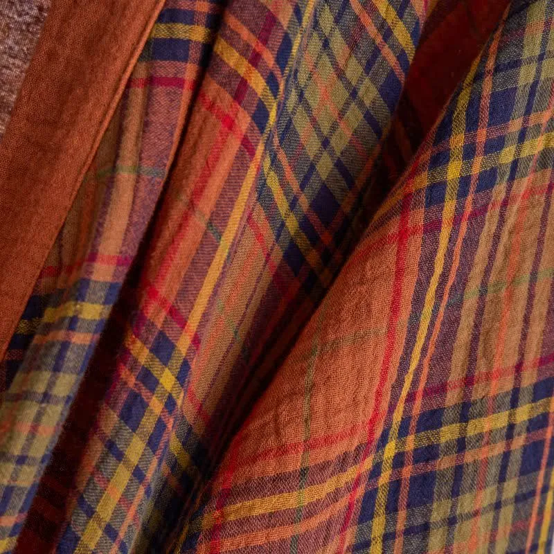 Vintage-Kimono aus kariertem Baumwollgaze