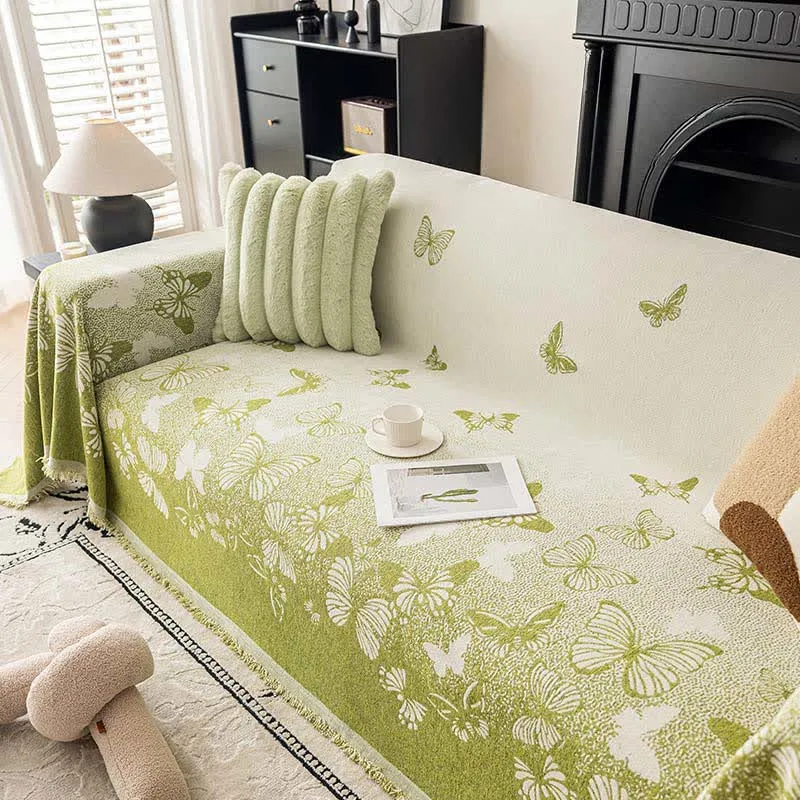 Verträumte Schmetterlings-Chenille-Sofa-Überwurfdecke