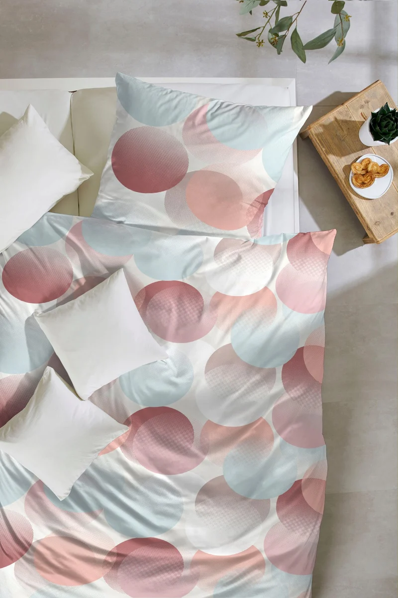 Zeo Living Bettwäsche Perkal Kreise pastell