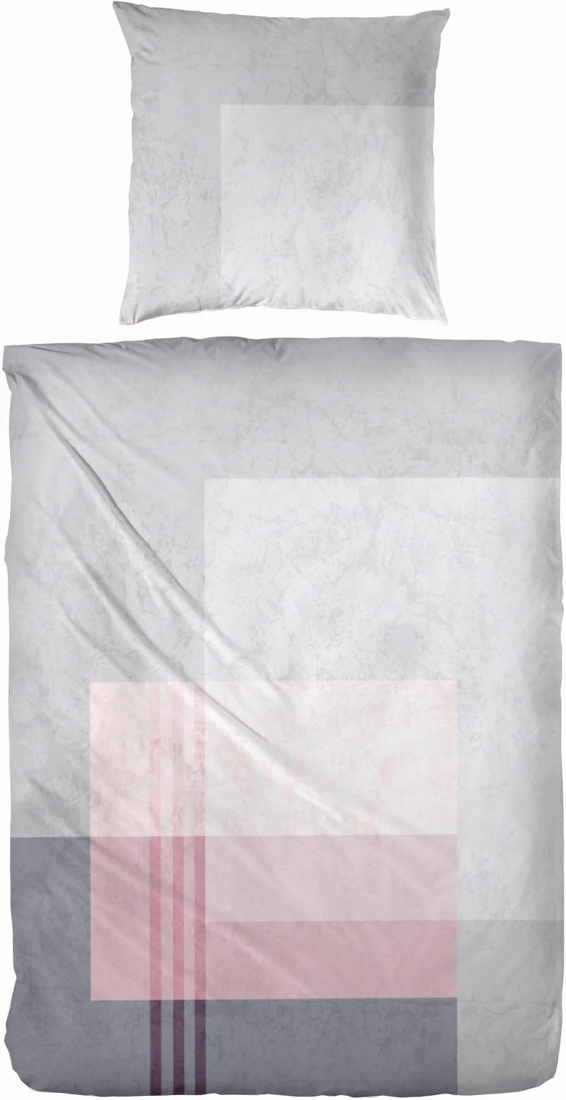 Zeo Living Satin Bettwäsche Karo Stone