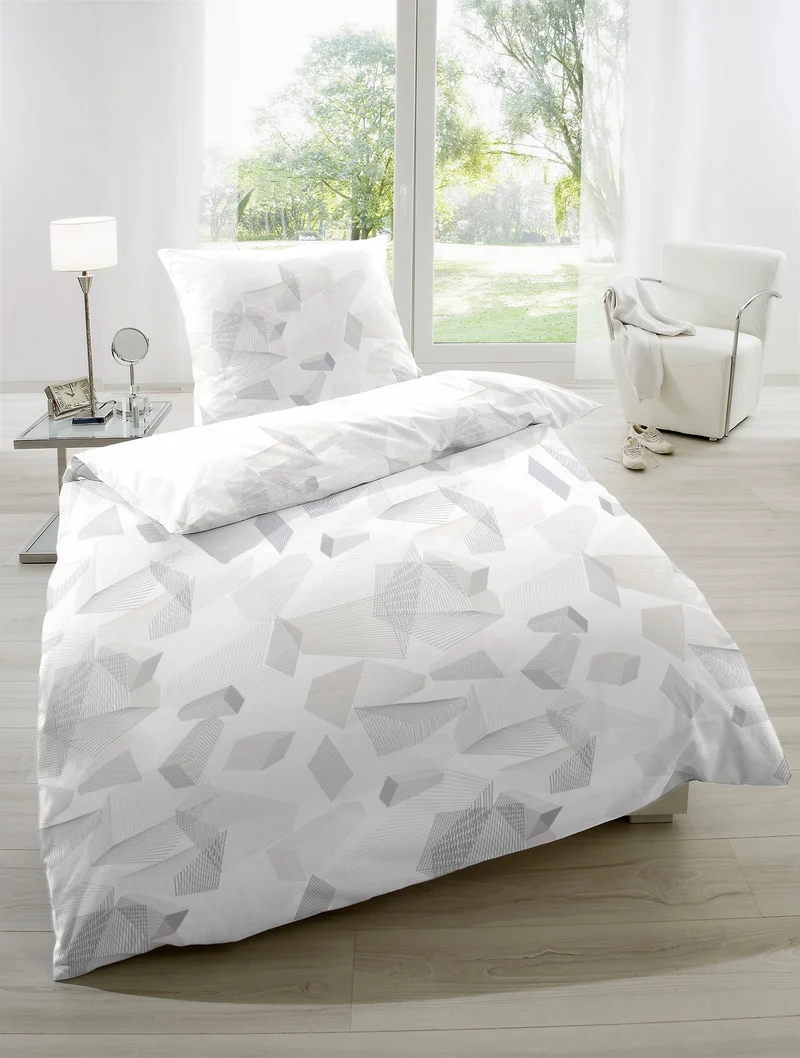 Zeo Living Mako-Satin Bettwäsche Sky Crystal weiß