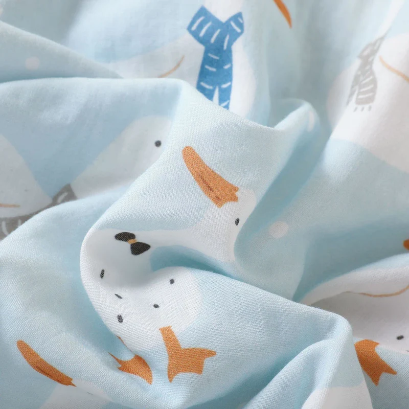 Baumwollgaze-Kimono-Pyjama mit Cartoon-Gans