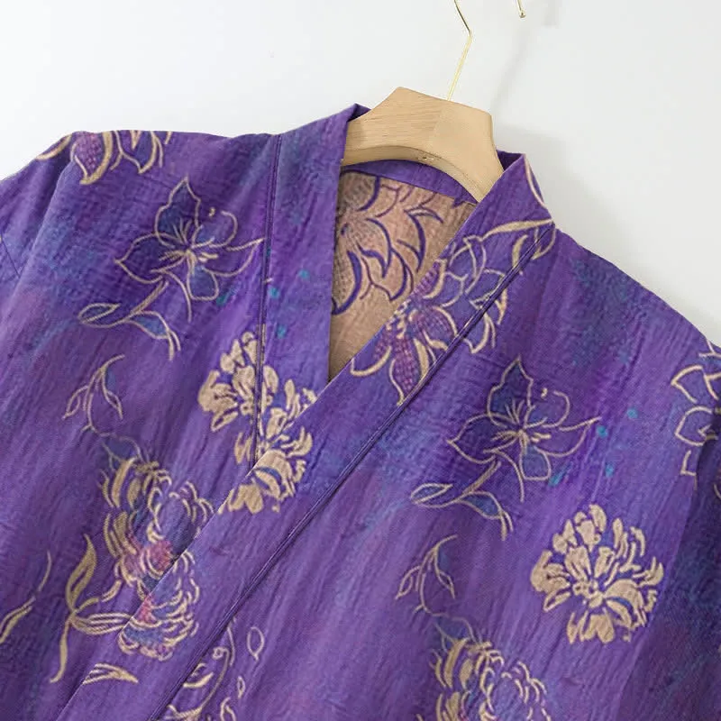 Peony – Loungewear-Set aus Baumwollgaze-Kimono