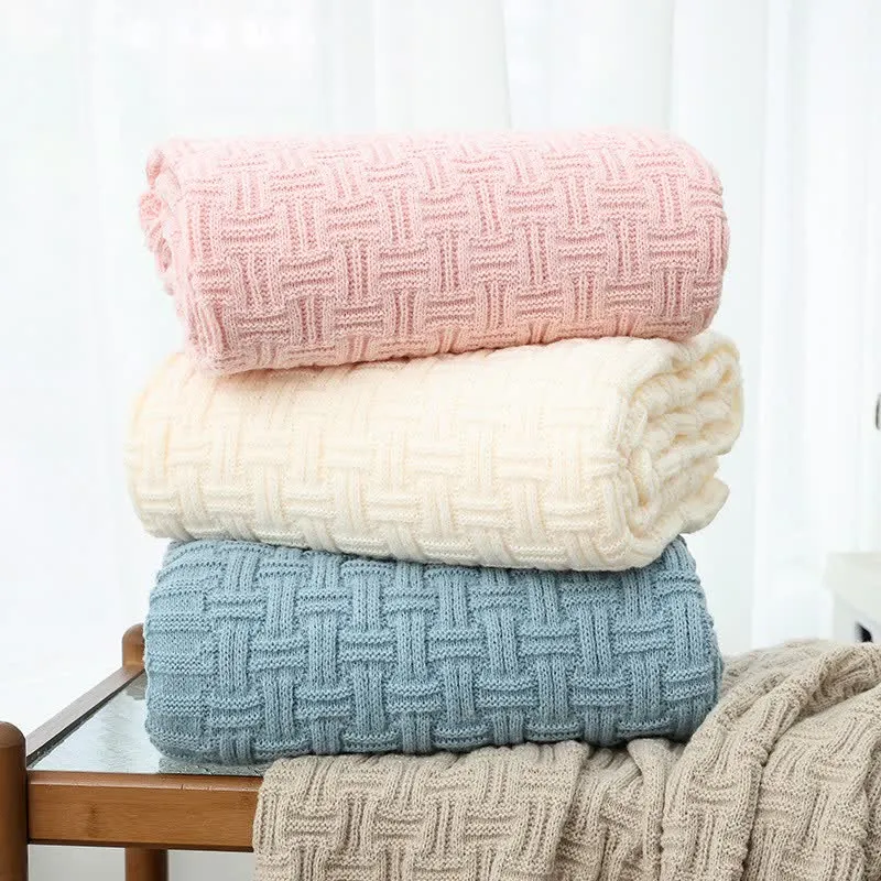 Ownkoti Solid Knot Strukturierte Strickdecke