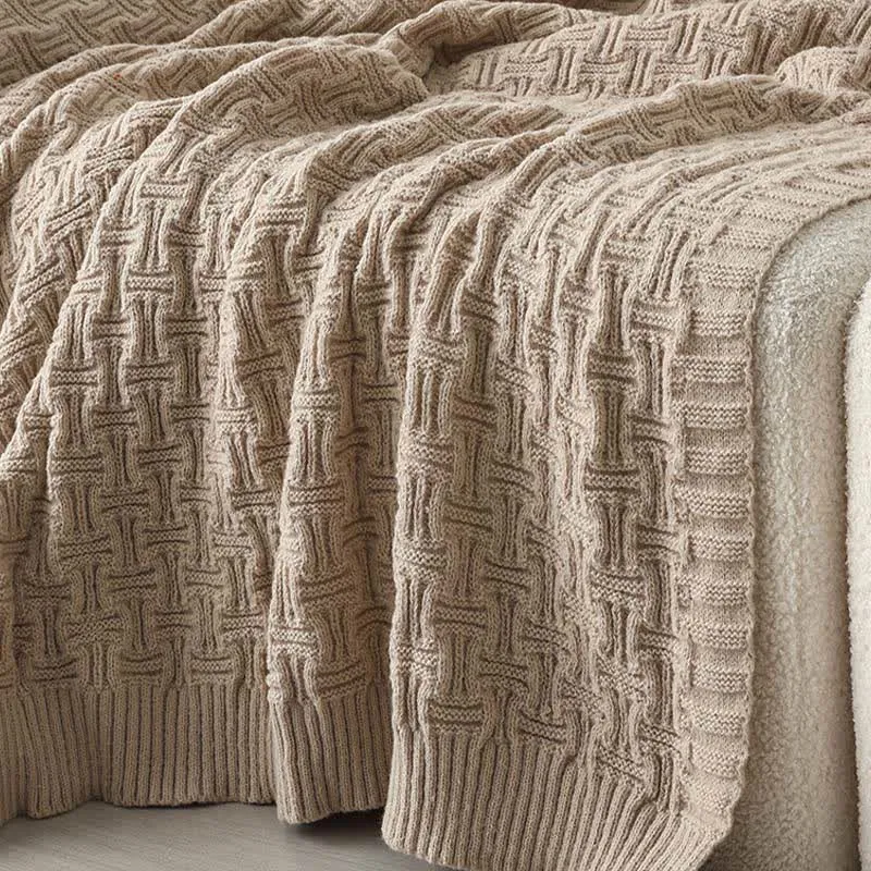 Ownkoti Solid Knot Strukturierte Strickdecke
