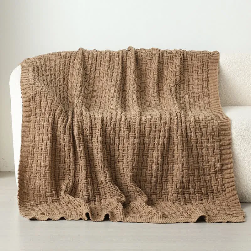 Ownkoti Solid Knot Strukturierte Strickdecke