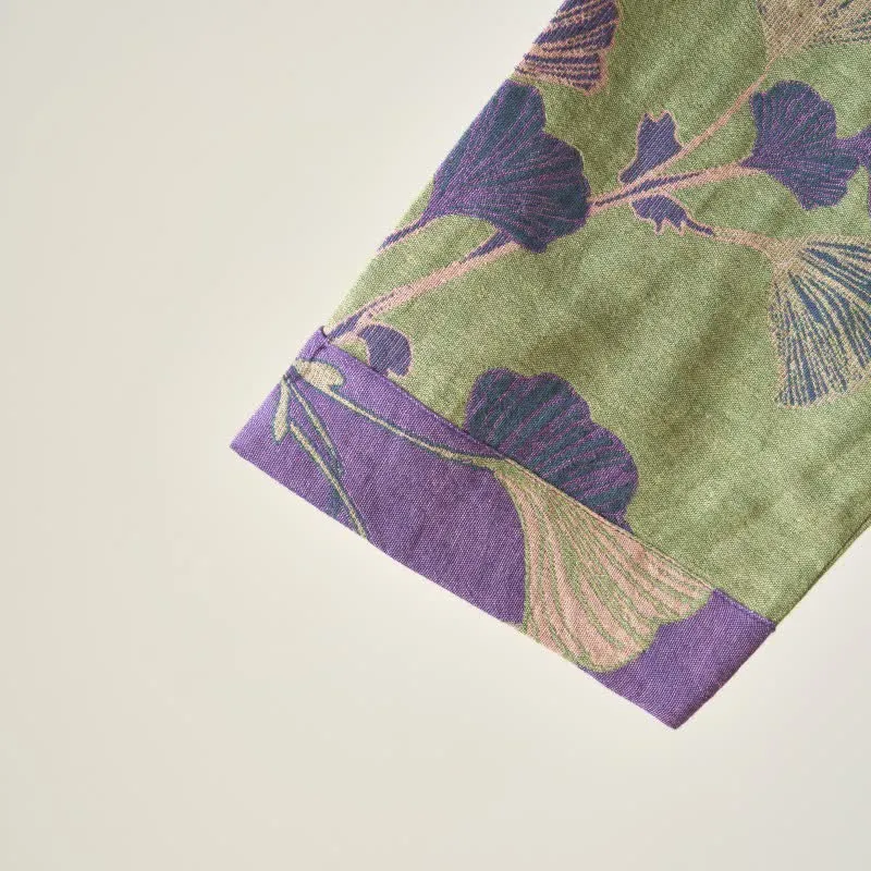 Ginkgoblatt Hanfu-inspiriertes Baumwoll-Nachthemd