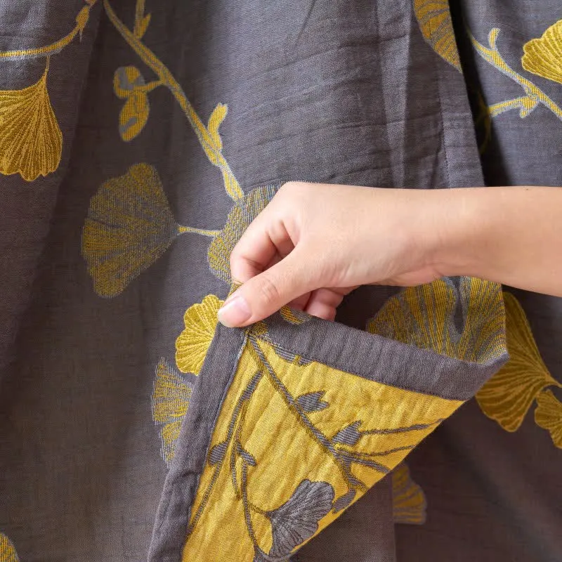 Ginkgoblatt Hanfu-inspiriertes Baumwoll-Nachthemd