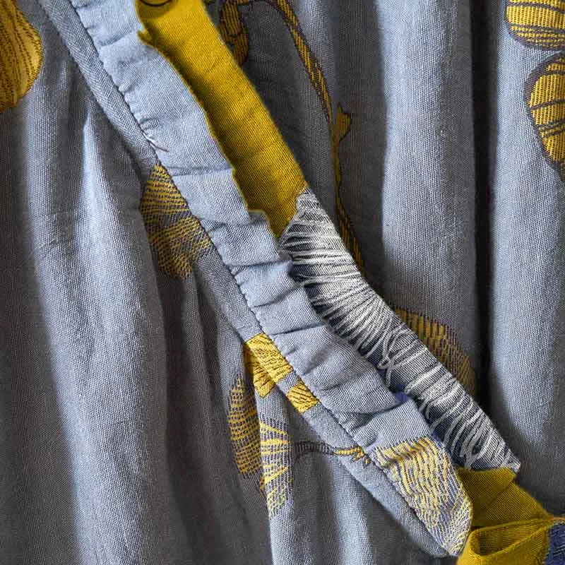 Ginkgoblatt Hanfu-inspiriertes Baumwoll-Nachthemd