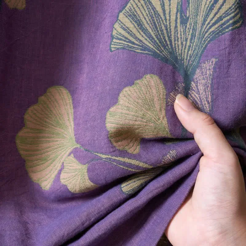 Ginkgoblatt Hanfu-inspiriertes Baumwoll-Nachthemd