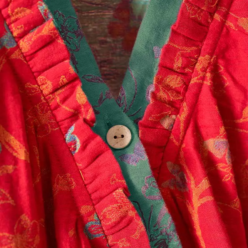 Ownkoti Vintage Schmetterling Hanfu inspiriertes Baumwoll-Nachthemd