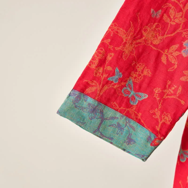 Ownkoti Vintage Schmetterling Hanfu inspiriertes Baumwoll-Nachthemd