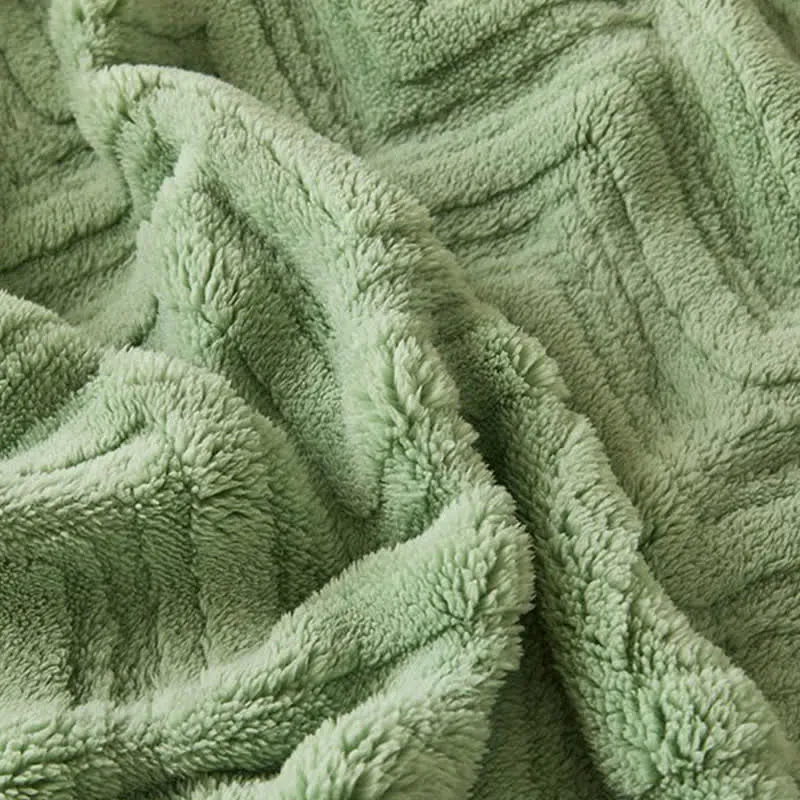 Moderne warme Jacquarddecke mit Chevron-Muster