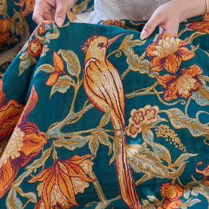 Luxuriöse, florale Baumwoll-Quastendecke