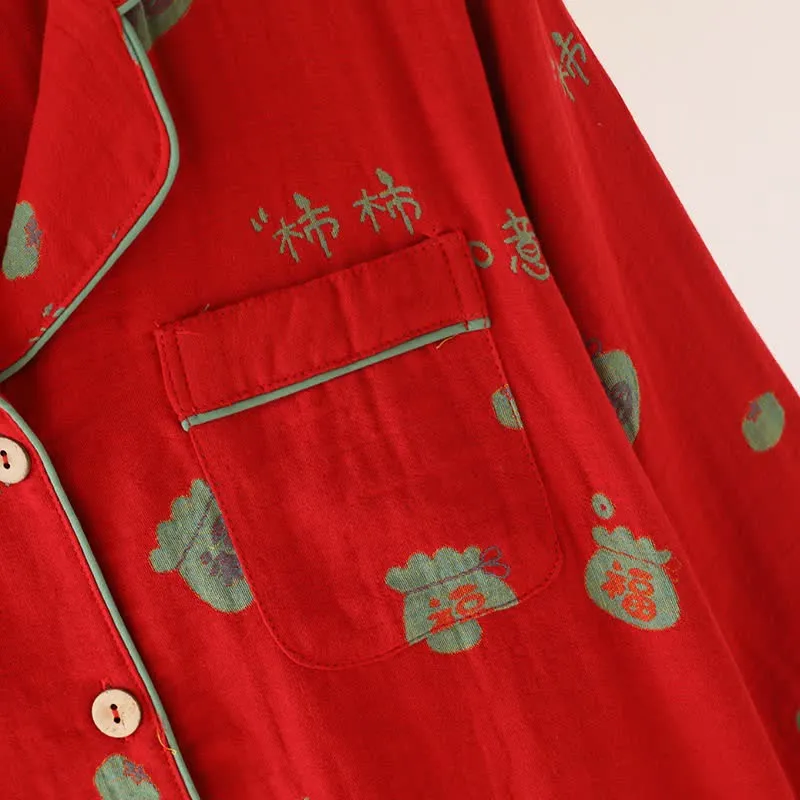 Pyjama-Set „Lucky Persimmon“ aus Baumwolle